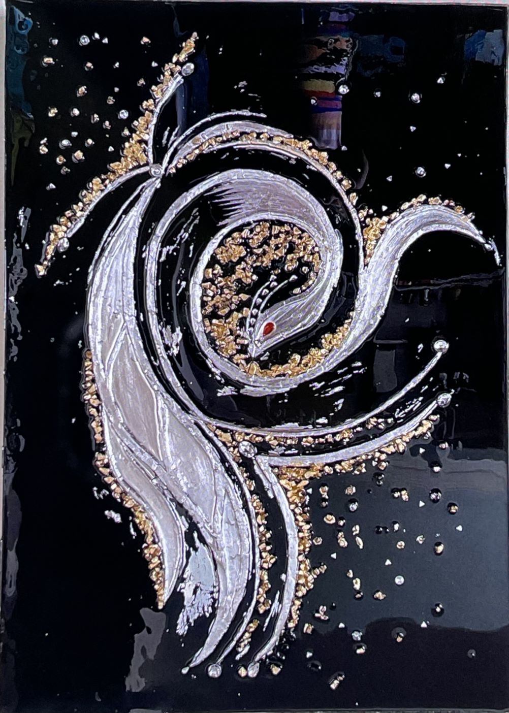 تابلو برجسته تکسچر ورق طلا